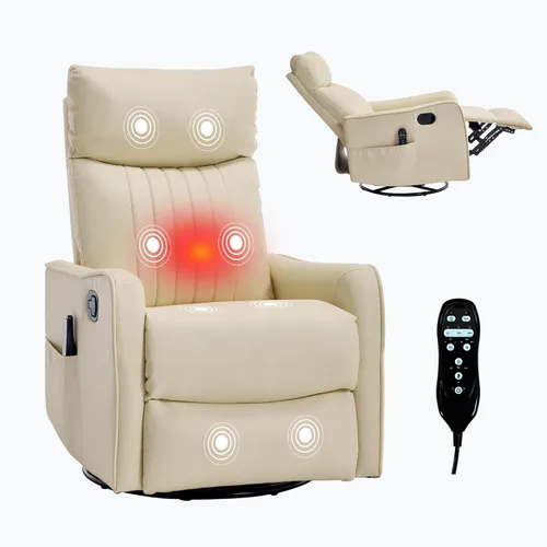 Miniatura 19 de Recliner Chair, Swivel Fabric Massage Rocker Recliner Chair for Adults, Manual Nursery Chair Glider Recliner with Massage and Heat for Living Room
