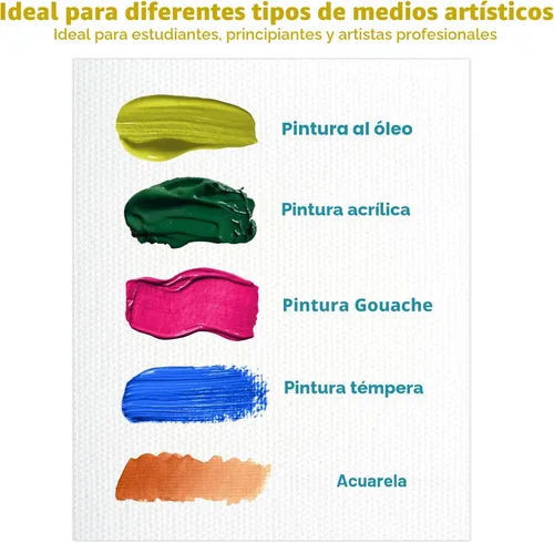 Miniatura 2 de KEFF Paquete de 24 lienzos para pintura, 6 de 5 x 7, 8 x 10, 9 x 12, 11 x 14 pulgadas, suministros de arte para adultos y niños, lienzos imprimados