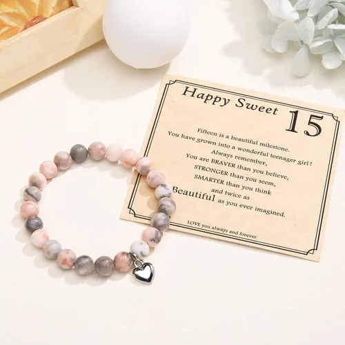 Miniatura 4 de Joyas y tarjetas de regalo de cumpleaños para mujeres y niñas, pulsera de piedra natural de 13, 14, 15, 16, 17, 18, 19, 20, 21, 30, 40, 50, 60, 70