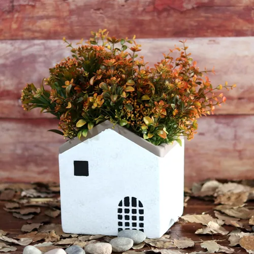 Miniatura 5 de 6 paquetes de flores artificiales de otoño, decoraciones de otoño, hojas verdes, arbustos para Acción de Gracias, hogar, cocina, habitación