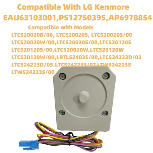 Miniatura 3 de Motor del ventilador del condensador EAU63103012 para refrigeradores LG Kenmore, reemplaza EAU63103001, PS12750395, AP6978854, DC 12.0V 0.51A