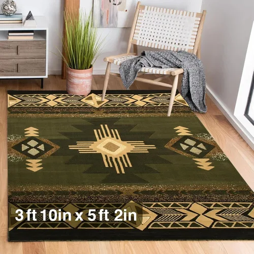 Miniatura 56 de YHSF South West - alfombra estilo nativo americano del suroeste C318 - fácil de limpiar, gruesa, suave, duradera, alfombra inspirada en tribus