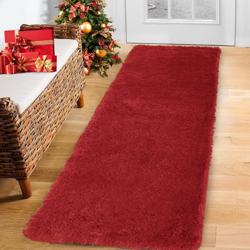 Miniatura 30 de CAROMIO Alfombra Corredor Esponjosa para Dormitorio Sala de Estar 2x6 Pies, Alfombras de Área Shag Alfombra de Felpa Suave Gruesa Larga de Piel Tie