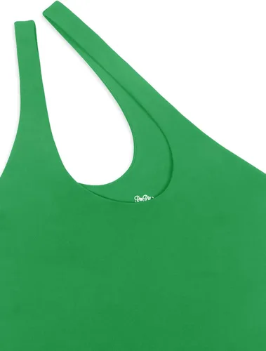 Miniatura 5 de REORIA - Body sexy para mujer, sin mangas, con corte frontal de un hombro y espalda descubierta