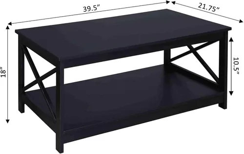 Miniatura 3 de Convenience Concepts – Mesa de café Oxford, Madera, Negro