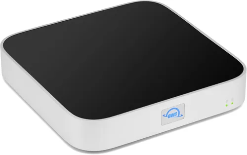 OWC miniStack STX Caja de almacenamiento actualizable y Thunderbolt Hub/Mini Dock, 4 puertos USB-C, soporta SSD de 3.5" y 2.5", HDD, M.2 PCIe NVMe