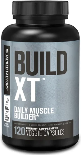 Jacked Factory Build-XT Daily Muscle Builder & Performance Enhancer - Suplemento de construcción muscular para fuerza muscular y crecimiento |