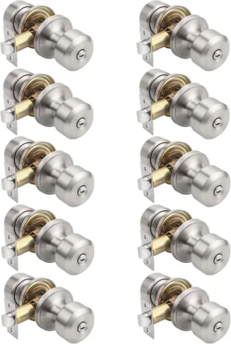 Miniatura 52 de KNOBWELL Paquete de 4 pomos de puerta cuadrados modernos para paso, pomos de puerta interiores, manija de puerta de pasillo y armario, color negro