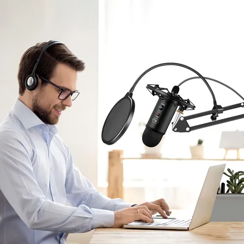 Miniatura 7 de Brazo de Micrófono, Aokeo AK-35 - Soporte de Micrófono de Escritorio; Soporte de Brazo de Tijera con Suspensión para Micrófono para Blue Yeti, Blue