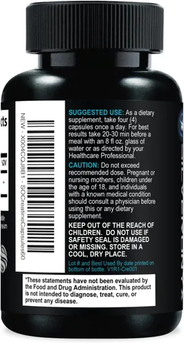 Miniatura 7 de Monohidrato de creatina 3000 mg por porción - Polvo de creatina micronizada de 3 veces de fuerza - Apoya el músculo magro, la fuerza, la energía