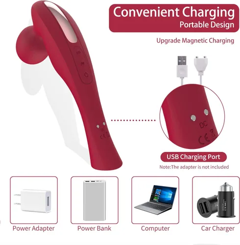 Miniatura 6 de Masajeador eléctrico de mano inalámbrico de hombro y cuello, herramienta de masaje portátil de tejido profundo de cuerpo completo, masajeador de Rojo