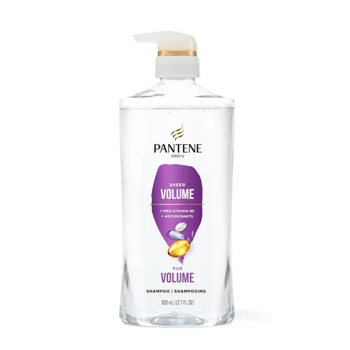 Miniatura 8 de Pantene Champú, volumen transparente, nutrición ligera para cabello fino y teñido con color, plenitud y cuerpo de 72 horas, 27.7 onzas cada uno