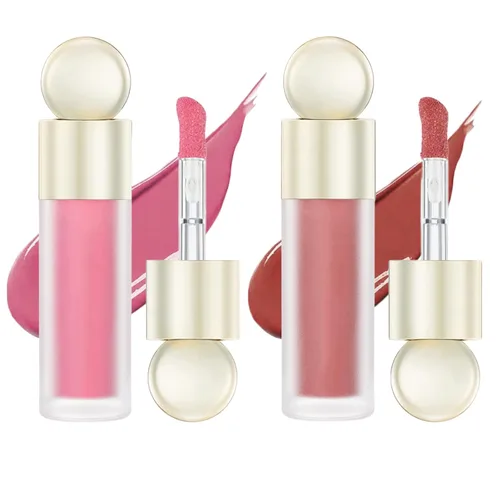 Miniatura 9 de Rubor líquido, maquillaje en crema líquida mate de doble uso para mejillas y labios, de larga duración, a prueba de manchas, rubor facial hidratante