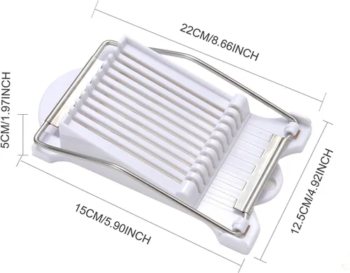 Miniatura 2 de Rebanadora, rebanadora de carne multiusos, cortador de huevos de alambre de acero inoxidable, corta 10 rebanadas para frutas, cebollas, alimentos
