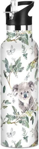 Miniatura 25 de Robust Australian Shepherd Dogs White Double-Wall Insulation Reusable Water Bottle Insulated with Straw Lid BPA-Free Leak Proof for Sport Gym 16
