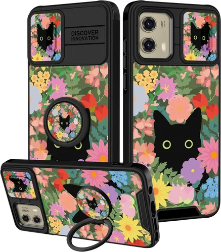 Miniatura 73 de Funermei Funda para Moto G Play 4G 2024 – Funda para teléfono para mujeres y niñas, diseño único de gato y libros, diseño único con funda