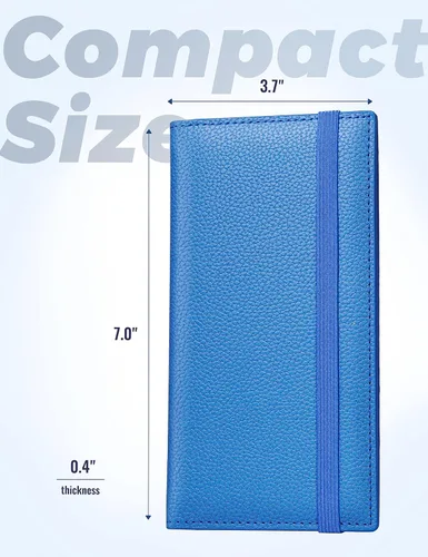 Miniatura 80 de Yarnic Funda para chequera personal, soporte para chequera con soporte para bolígrafo y divisor de plástico transparente integrado para cheques Rosa
