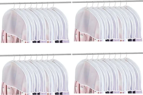 Miniatura 15 de Patelai 8 fundas de hombro para colgar ropa de 24 x 12 pulgadas, fundas de plástico transpirables para colgar ropa, protectores contra el polvo