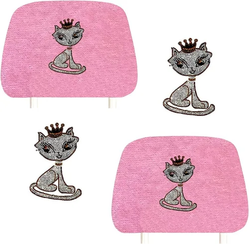 Miniatura 22 de ALLBrand Fundas universales para reposacabezas de asiento de automóvil, camión, con diamantes de imitación, color rosa, paquete de 2
