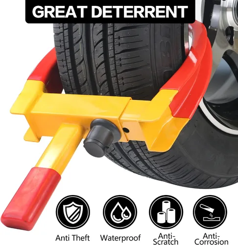 Miniatura 3 de KAYCENTOP Bloqueo Universal de Rueda, Bloqueo de Rueda de Seguridad para Remolque, Bloqueo de Neumático Antirrobo para Remolques, Carrito de Golf