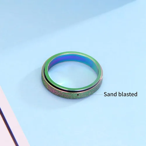 Miniatura 5 de Anillo giratorio para la ansiedad: anillo antiestrés para mujeres, regalo antiansiedad para adolescentes y niños (talla 6-10)
