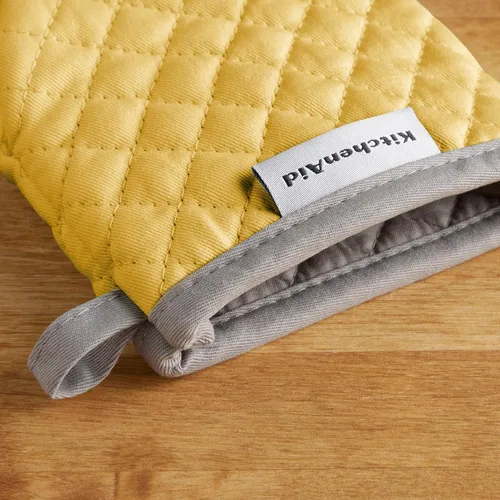 Miniatura 4 de KitchenAid Asteroid - Juego de mini guantes para horno, 5.5 x 8 pulgadas, amarillo ranúnculo, 2 piezas