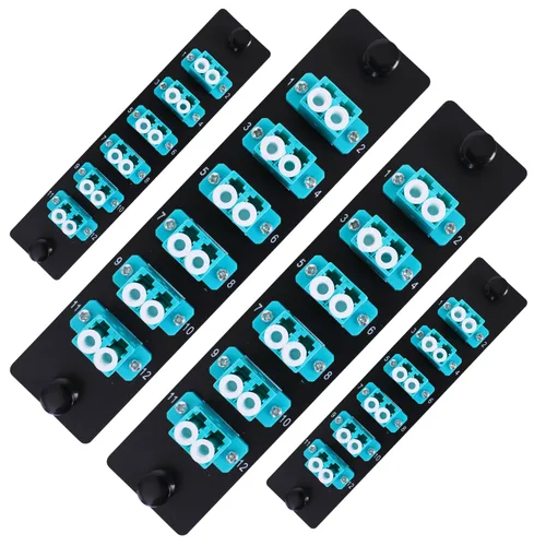 Miniatura 10 de 6 adaptadores LC dúplex de 12 núcleos LC huella LGX OM3 panel de conexión de fibra cargado 12 puertos de fibra acopladores - LC UPC azul compatible