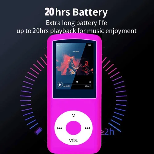 Miniatura 3 de Reproductor de MP3 de 64GB, Reproductor de Música MP3 Hotechs con Pantalla LCD Digital Clásica Delgada de 1.82'', Mini Puerto USB con Radio FM