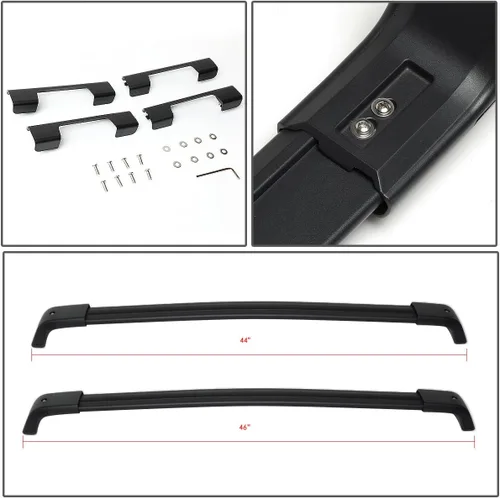 Miniatura 5 de DNA MOTORING PT-ZTL-8026 - Par de barras transversales de aluminio para techo de automóvil, compatibles con Nissan X-Trail 08-16, color negro