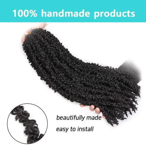 Miniatura 4 de ZRQ 6 paquetes de cabello de ganchillo Butterfly Locs de 20 pulgadas, extensiones de cabello sintético desgastado negro, trenzas de ganchillo