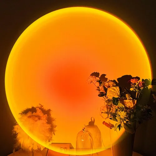 Miniatura 2 de Tsrarey Proyector de Lámpara de Puesta de Sol, Luz de Proyección de Sol con Rotación de 180 Grados, Lámpara de Pie LED para Noche con Puerto USB