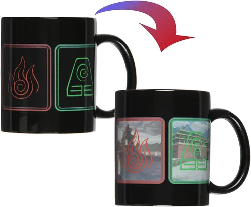 Miniatura 4 de Avatar The Last Airbender Nation Emblems Heat Reactive Color Changing Tea Coffee Mug Cup Cup Cup