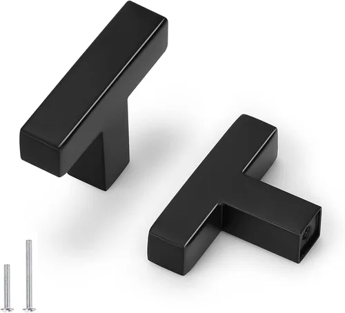 Miniatura 29 de Probrico - Tiradores cuadrados de acero inoxidable para puerta de armario o cajón, color negro, 0.5 pulgadas de ancho