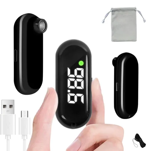 Termómetro digital médico para la frente con retroiluminación y alarma de fiebre, preciso para adultos y niños (negro)