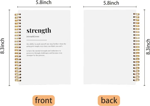 Miniatura 5 de Strength Cuaderno de Notas Diario Inspirador, Regalos Inspiradores y Motivacionales para Mujeres y Hombres, Cuaderno Diario Espiral Inspirador 14x21