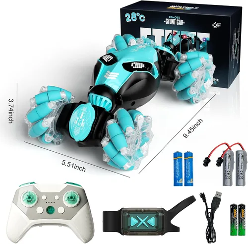 Miniatura 7 de 82.4 °F Control remoto Sensor de gestos RC Stunt Cars Juguetes Regalos para Niños 2.4GHz 4WD Rc Car, doble cara, 360° voltea el vehículo