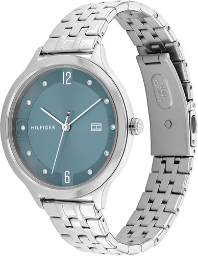 Miniatura 2 de Tommy Hilfiger Reloj de pulsera de cuarzo de acero inoxidable y eslabones para mujer color azul modelo 1782433 Azul Patchwork Reloj de cuarzo