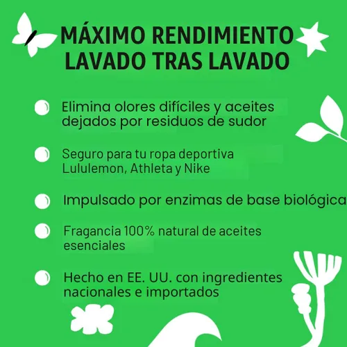 Miniatura 2 de Molly's Suds Detergente para Ropa Deportiva Polvo de Lavandería Deportivo Extra Fuerte, Combate Manchas para Telas de Alto Rendimiento y Piel