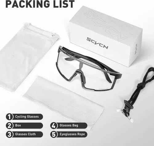 Miniatura 6 de SCVCN Gafas de sol de ciclismo fotocromáticas deportivas para hombres y mujeres, gafas de montaña MTB, protección UV, conducción y correr 1