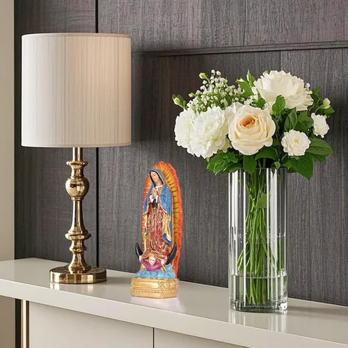 Miniatura 7 de Estatuas de la Virgen de Guadalupe orenm, Estatua de Nuestra Señora de Guadalupe de 8 Pulgadas en Color, Estatua de Resina de la Virgen María