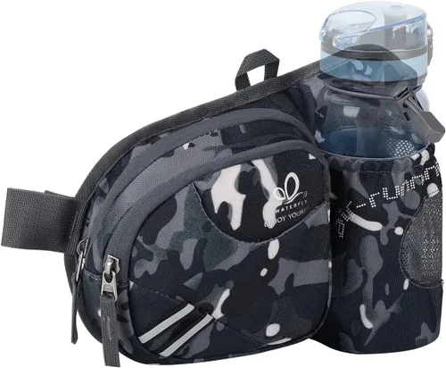 Miniatura 12 de Waterfly - Cangurera de senderismo con soporte para botella de agua para hombres y mujeres, para correr y pasear al perro, para iPhone 8 Plus, Gris