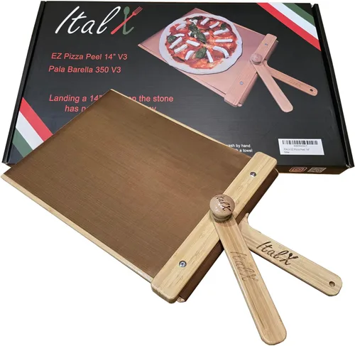 ITALX EZ Pizza Peel 14 V3 (tamaño real de 13.46 pulgadas), cáscara de pizza autolanzable, pelada deslizante (también disponible de 12 pulgadas, 16