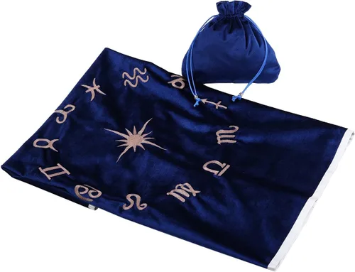 BLESSUME Wizard Tarot Mantel y bolsa cuadrada de terciopelo adivinación Tarot (Azul 2)