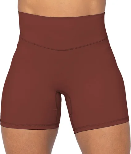 Sunzel Pantalones cortos de ciclista de cintura alta sin costuras frontales para mujer, a prueba de sentadillas, para yoga, entrenamiento, gimnasio,