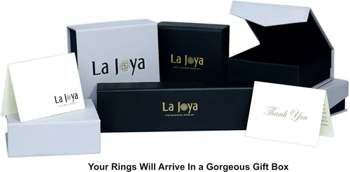 Miniatura 7 de La Joya 14 - 34 CT TW Certified Lab Grown Diamond 5 Stone Band Rings for Women Sparkling 10k Solid Gold Anniversary Bands Stackable Bands and