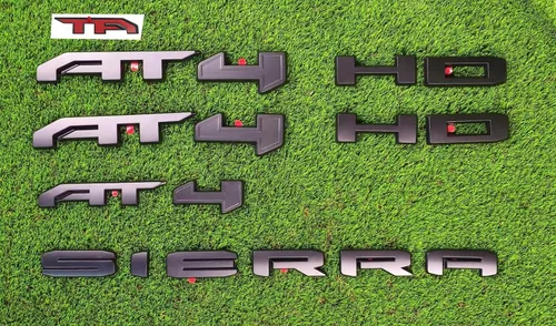 Miniatura 5 de 4 piezas AT4 HD Emblema Sierra Letras 3D Adhesivo para Puerta Lateral Trasera Portón Maletero Placa de Identificación 85002068 Reemplazo para Sierra