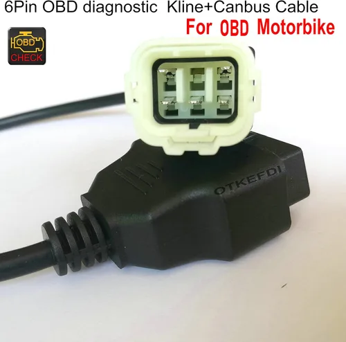 Miniatura 5 de Motocicleta 6 Pin OBD Cable de diagnóstico Moto Kline y Canbus Motorbike Adaptador