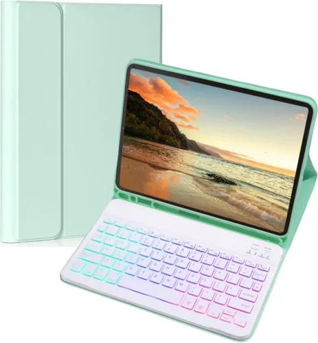 Miniatura 9 de Funda para teclado Galaxy Tab S6 Lite de 10.4 pulgadas 2024/2022/2020, cubierta de teclado Bluetooth magnético desmontable con retroiluminación de 7