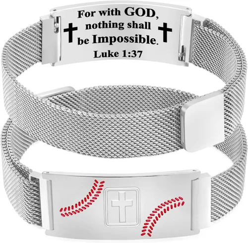 Miniatura 127 de Regalos de graduación, pulsera de fútbol, fútbol, baloncesto, béisbol, regalos de pulsera, pulseras de cruz de fe para hombres, bautismo, primera