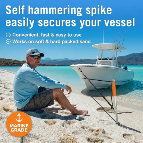 Miniatura 6 de Sand Spike - Poste de anclaje para barcos, motos acuáticas, pontones y kayaks, sistema de poste deslizante grande y pequeño para aguas poco